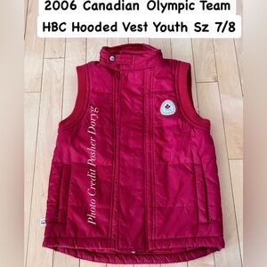2006 Torino Canadian Olympic Team Youth Hooded Vest - Red